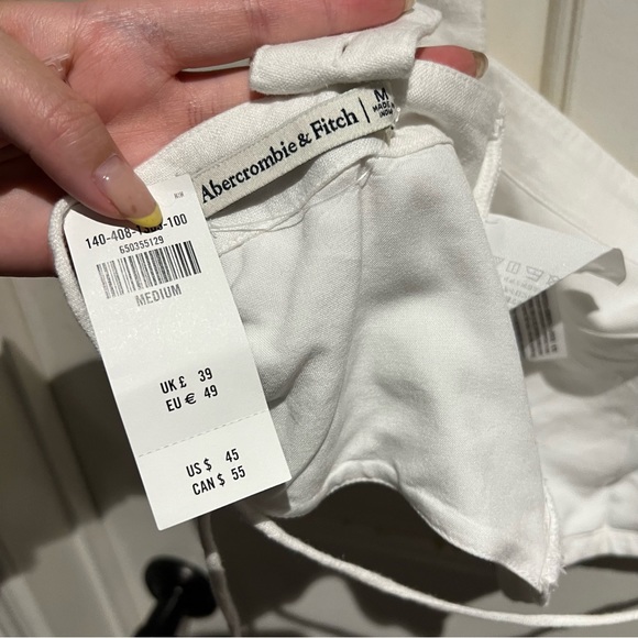 BNWT Abercrombie & Fitch Linen Blend Crop Tank Top - Picture 4 of 6